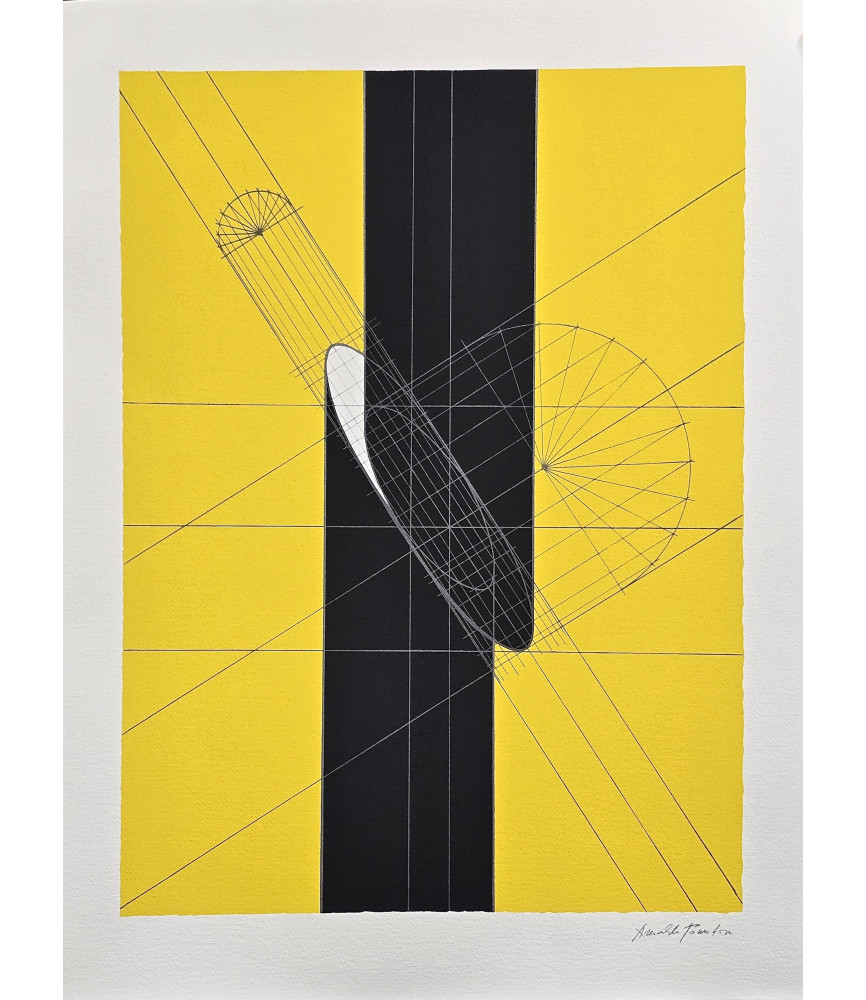 Stampa serigrafica da litografia Colonna recisa trasversalmente I (gialla, 1970), 2025