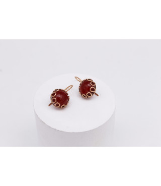 Orecchini Nido oro 9 carati e Corniola