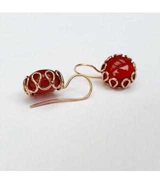 Orecchini Nido oro 9 carati e Corniola