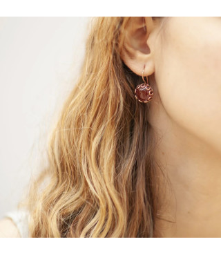 Orecchini Nido oro 9 carati e Corniola