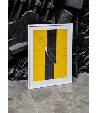 Screen print from the lithograph Colonna recisa trasversalmente I (yellow, 1970), 2025