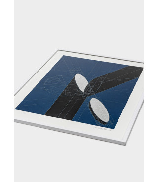 Stampa serigrafica da litografia Colonna recisa trasversalmente III (blu, 1970), 2025