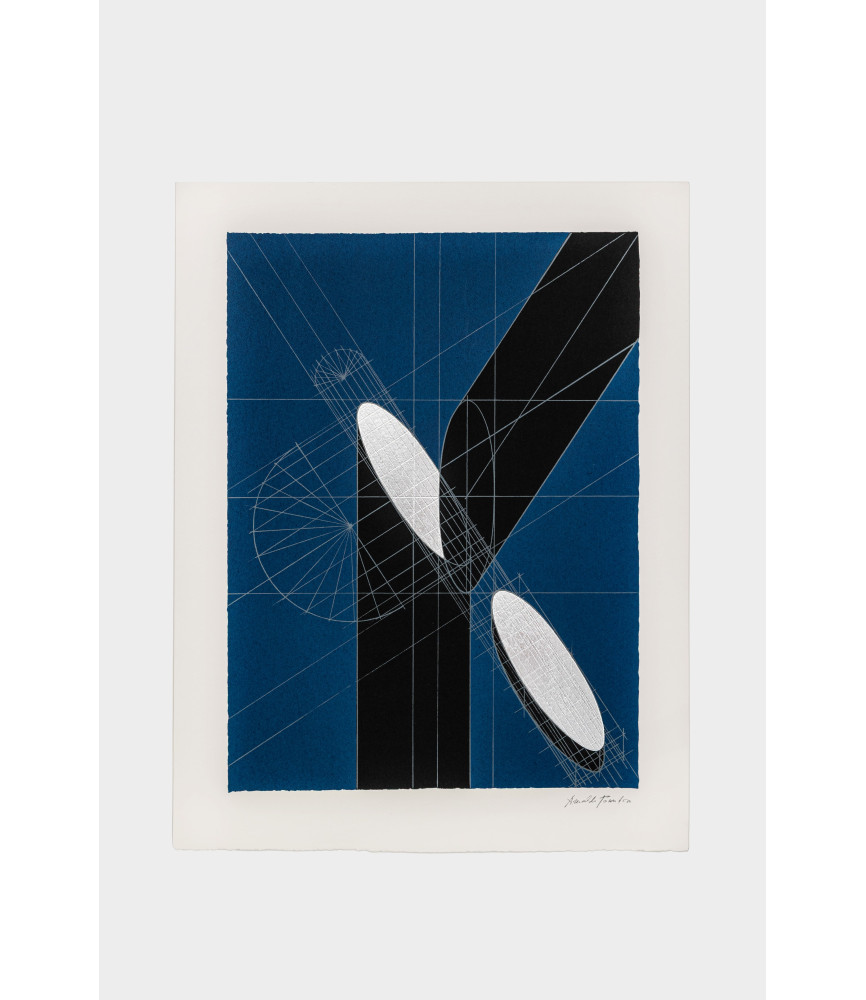 Stampa serigrafica da litografia Colonna recisa trasversalmente III (blu, 1970), 2025