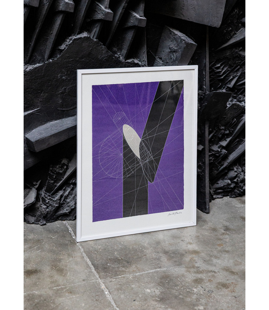 Stampa serigrafica da litografia Colonna recisa trasversalmente II (viola, 1970), 2025