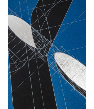 Stampa serigrafica da litografia Colonna recisa trasversalmente III (blu, 1970), 2025