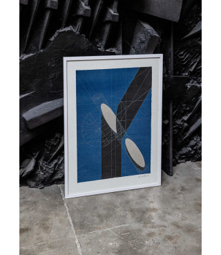 Stampa serigrafica da litografia Colonna recisa trasversalmente III (blu, 1970), 2025