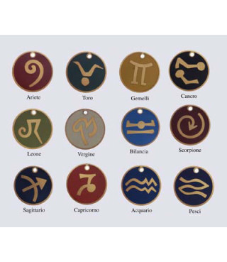Zodiac sign pendant with enamel